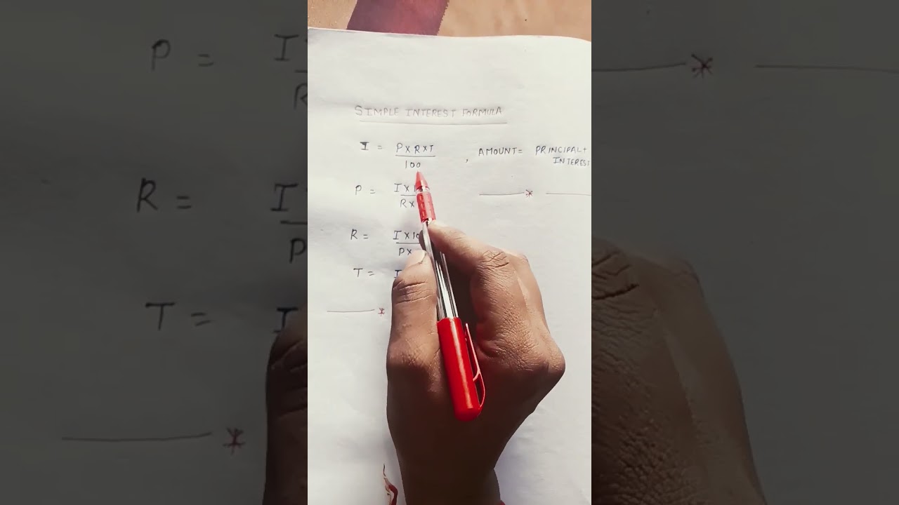 SIMPLE INTEREST FORMULA STUDY BY MUDITA 