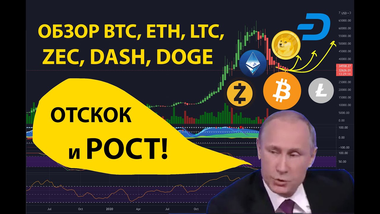 "ОТСКОК И РОСТ" - ОБЗОР BTC, ETH, LTC, ZEC, DASH, DOGE ... когда альтсезон?)