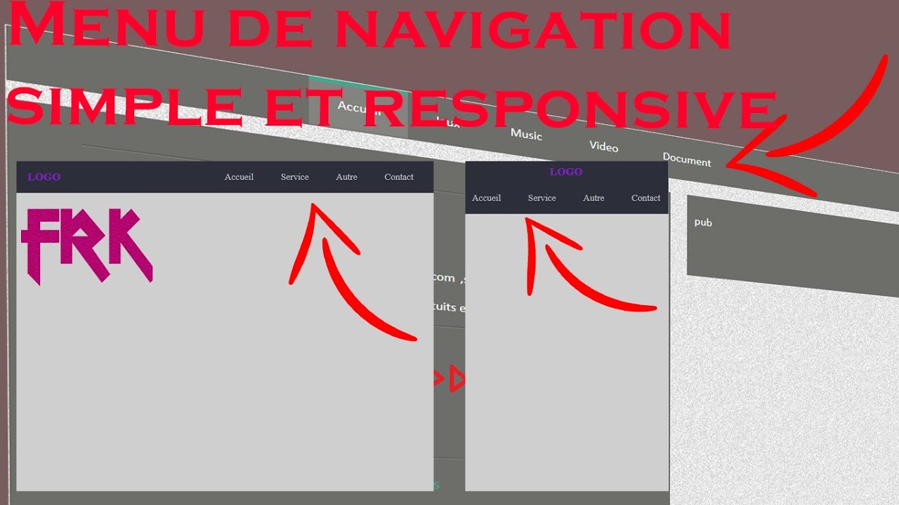 MENU RESPONSIVE SIMPLE HTML CSS PARTIE 1 - YouTube