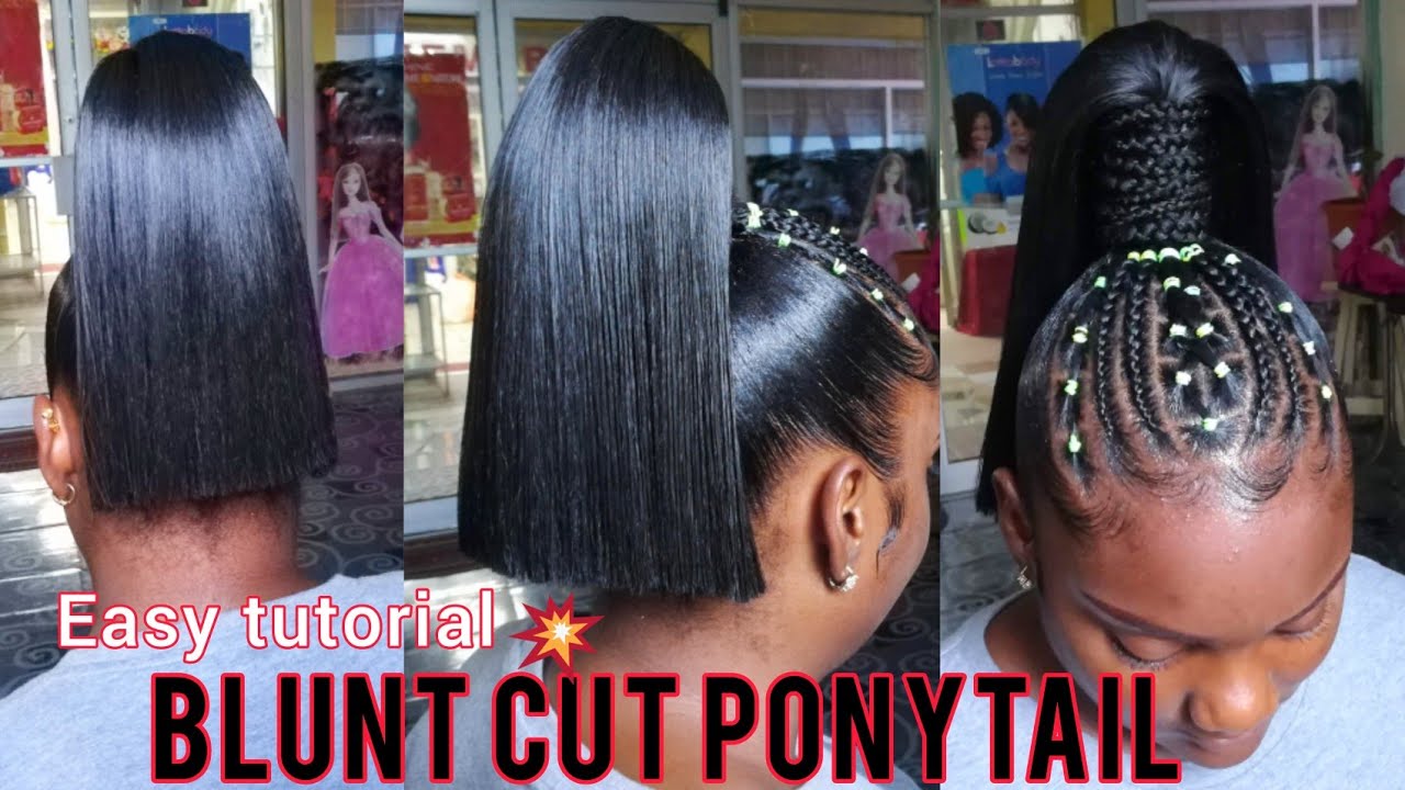 How To Do A BLUNT CUT KASHDOLL PONYTAIL 