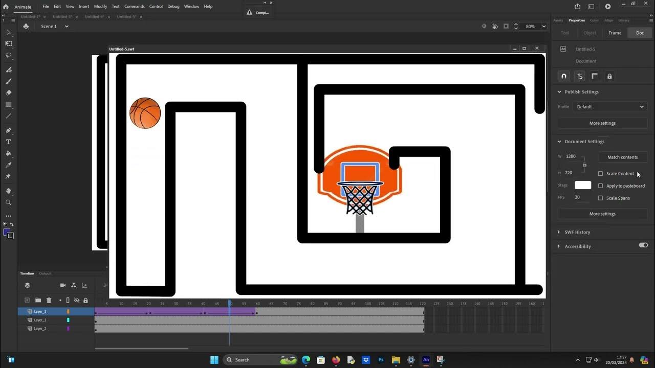 toturial cara Membuat animasi classic tween dan shape tween di adobe