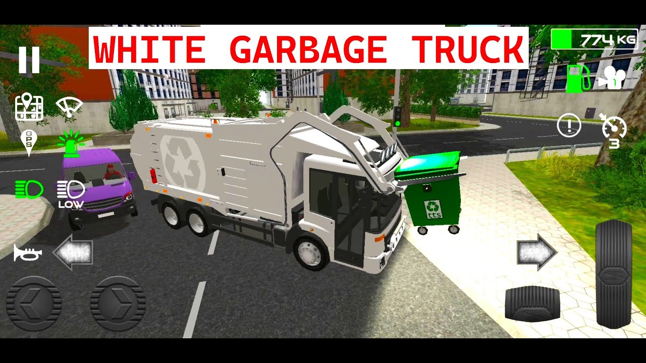 Trash Truck Simulator: WHITE GARBAGE TRUCK - Android Gameplay 