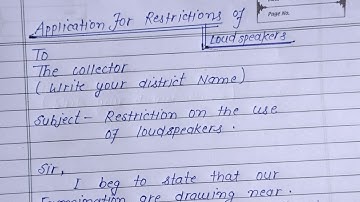 Application To The Collector || Application For Restrictions Of Use Loudspeakers || A2Z MEP |