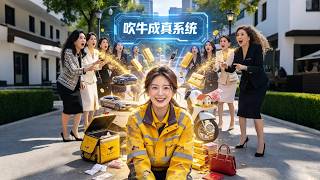 Delivery girl falls, gets mystery system; classmate brags, system makes brag real, all stunned!