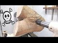 Woodturning - Poison wood Crotch bowl 【職人技】木工旋盤を使用して二股の小物入れを作る