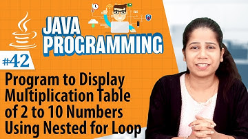 Program to Display Multiplication Table of 2 to 10 Numbers Using Nested for Loop
