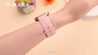 Floral Engraved Watch Band Compatible with Fitbit Versa 2/Versa/Versa Lite/Versa SE