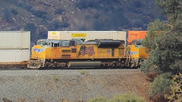 Railfanning Tehachapi Loop: Union Pacific and BNSF Intermodal Trains Climb the Tehachapi Loop!