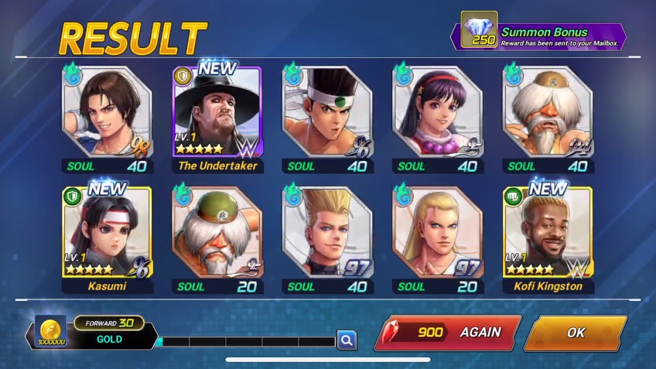 King of fighters all star VS WWE super star Collaboration Summon