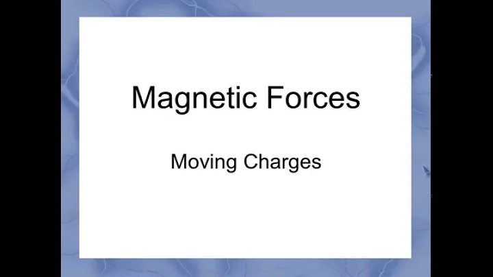 Magnetic Force on a moving charged particle