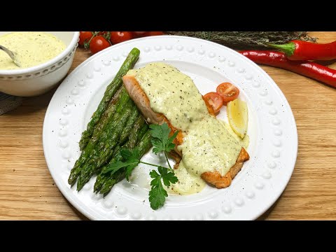 Video: Langsam Gerösteter Lachs Mit Grüner Sauce