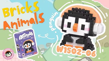 ꒰⁠ Bricks Tutorial ꒱ How to Build Bricks Animals "PENGUIN" Mini Lego W1502-06 🐧🎶🧡