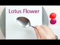 482 lotus flower  spoon painting  fluid acrylic pouring for beginners  designer gemma77