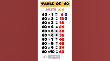 Table Of 60 | 60 Ka table #tables #tabletrick #tricks #maths #youtubeshorts #viral #upscp