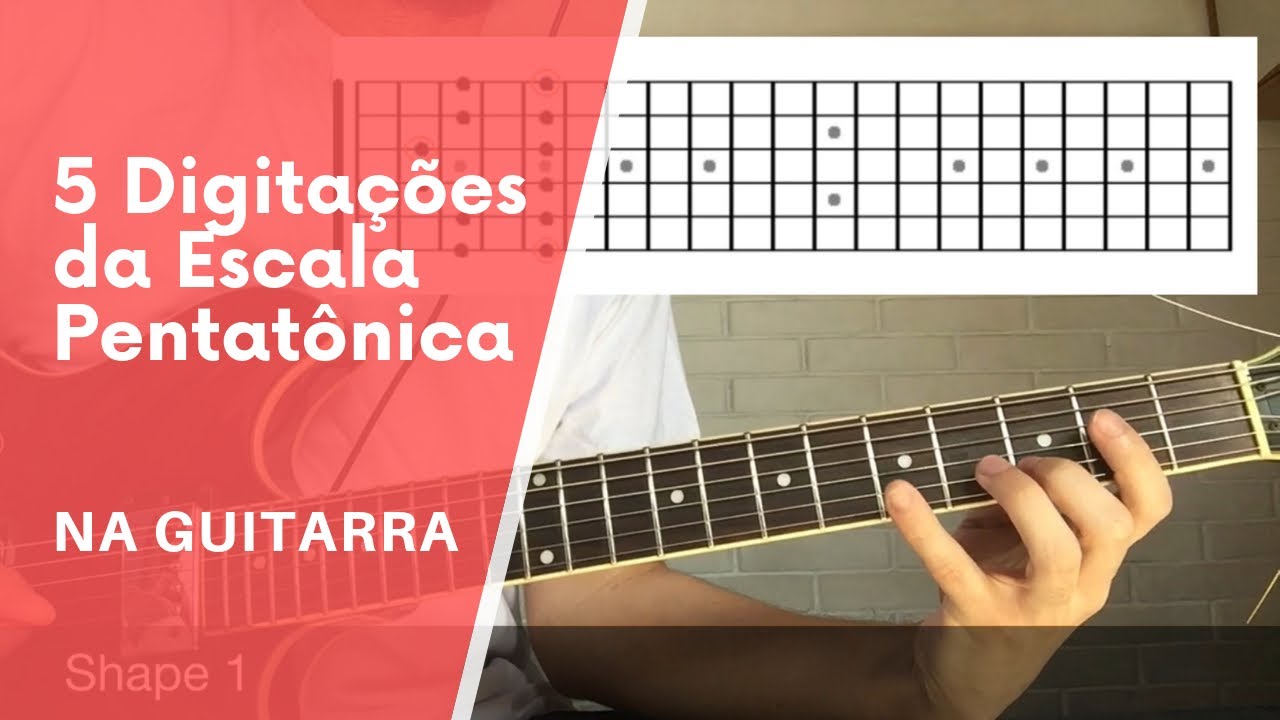 5 Digitações da Escala Pentatônica Menor na Guitarra - Lá Menor - Com Diagramas