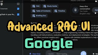 NotebookLM : Advanced RAG UI by Google