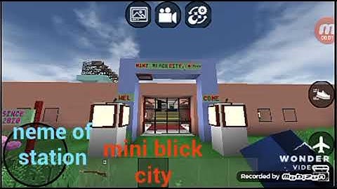 railway station and railway in mini block craft