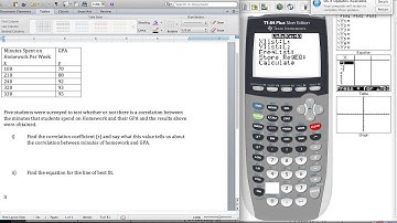 Finding The Correlation Coefficient and Line of Best Fit Using the TI 84
