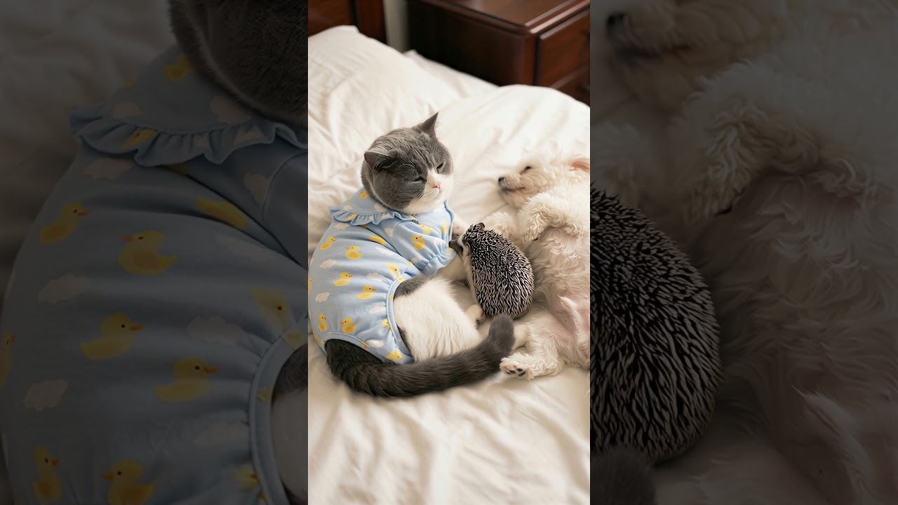 The ultimate cross-species cuddle puddle ❤️ 