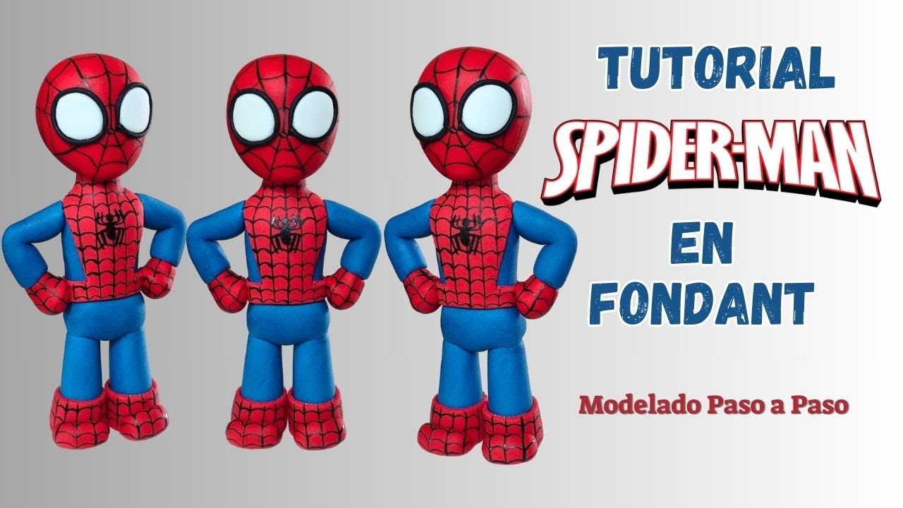 Cómo Hacer a SPIDERMAN en FONDANT // Spiderman fondant topper // Hombre araña en Fondant