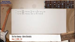 🎸 So Far Away - Dire Straits Guitar Backing Track with chords and lyrics