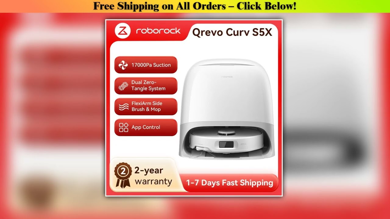 roborock Qrevo Curv S5X(Upgrade von Qrevo MaxV)Robot Vacuum Cleaner,18500Pa,Double Anti-Tangle