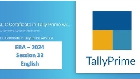 KLiC Tally Prime Era Session 33 questions English Era Session 33