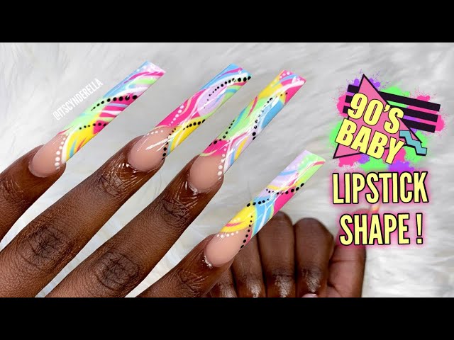 90s SUMMER NAIL ART DESIGN 🌈❤️‍🔥 | USING NAIL FORMS FOR THE FIRST TIME  😬| ACRYLIC NAIL TUTORIAL - YouTube