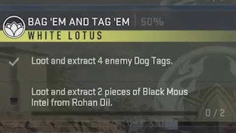 BAG EM & TAG EM WHITE LOTUS Loot and extract 2 pieces of Black Mous Intel  Rohan Oil DMZ PLAYTHROUGH