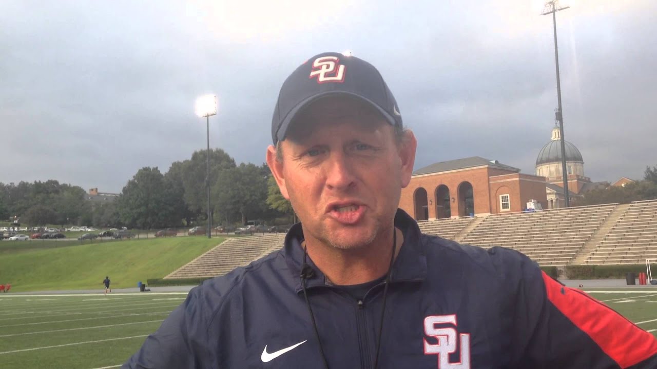 Samford head coach Chris Hatcher after practice, Aug. 30, 2015 YouTube