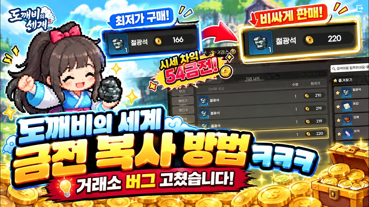 합법 금전 복사ㅋㅋㅋ 거래소 버그 고치는 법 [도깨비의 세계]