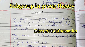 Subgroup in Group Theory With Example || Discrete Mathematics || Algebraic Structure