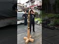Woman use katana sword!! 【青空道場】女性門下生の試し斬り