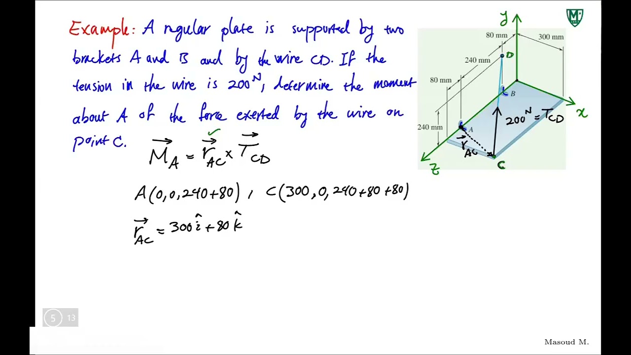 24 Moment of a Force as a Cross Product - Example