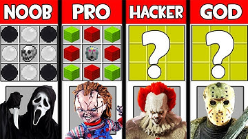 Minecraft Battle: HORROR MOVIE CRAFTING CHALLENGE - NOOB vs PRO vs HACKER vs GOD Minecraft Animation