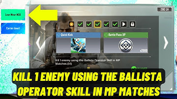 How to Kill 1 enemy using the Ballista Operator Skill in MP Matches in Codm | Lean Mean M16 Event