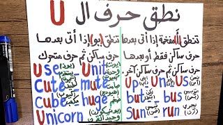 (70) تعلم كيف تنطق حرف  U u في الكلمة الإنجليزية بكل سهولة ( مهممممم )