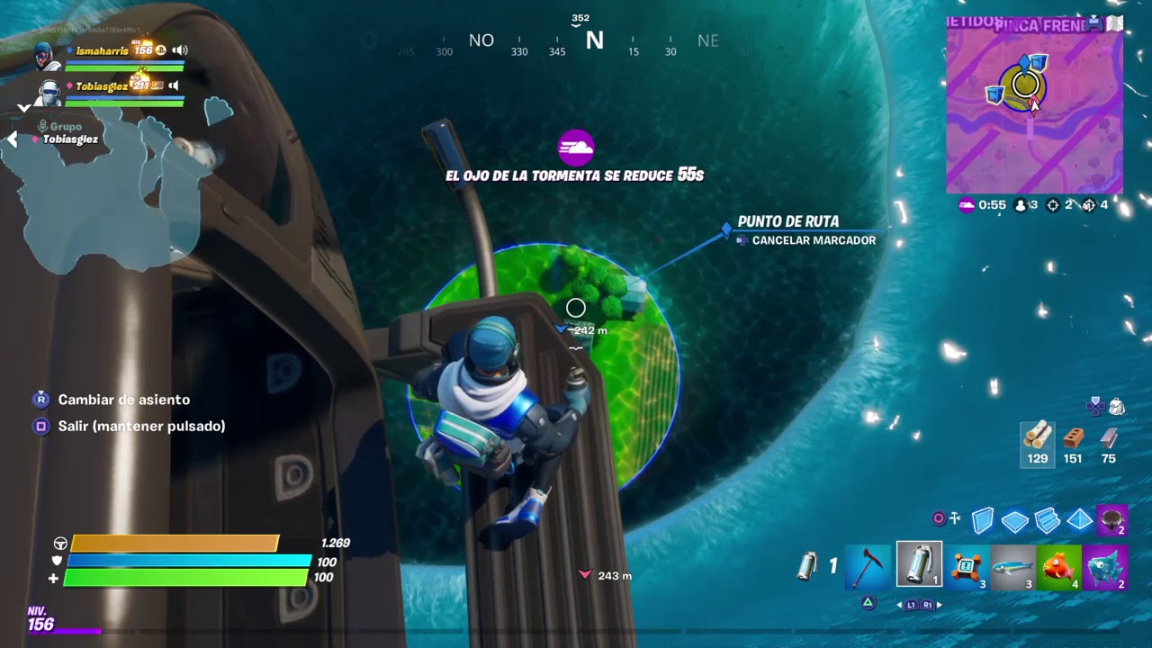 Fortnite reto de peces con tsunami