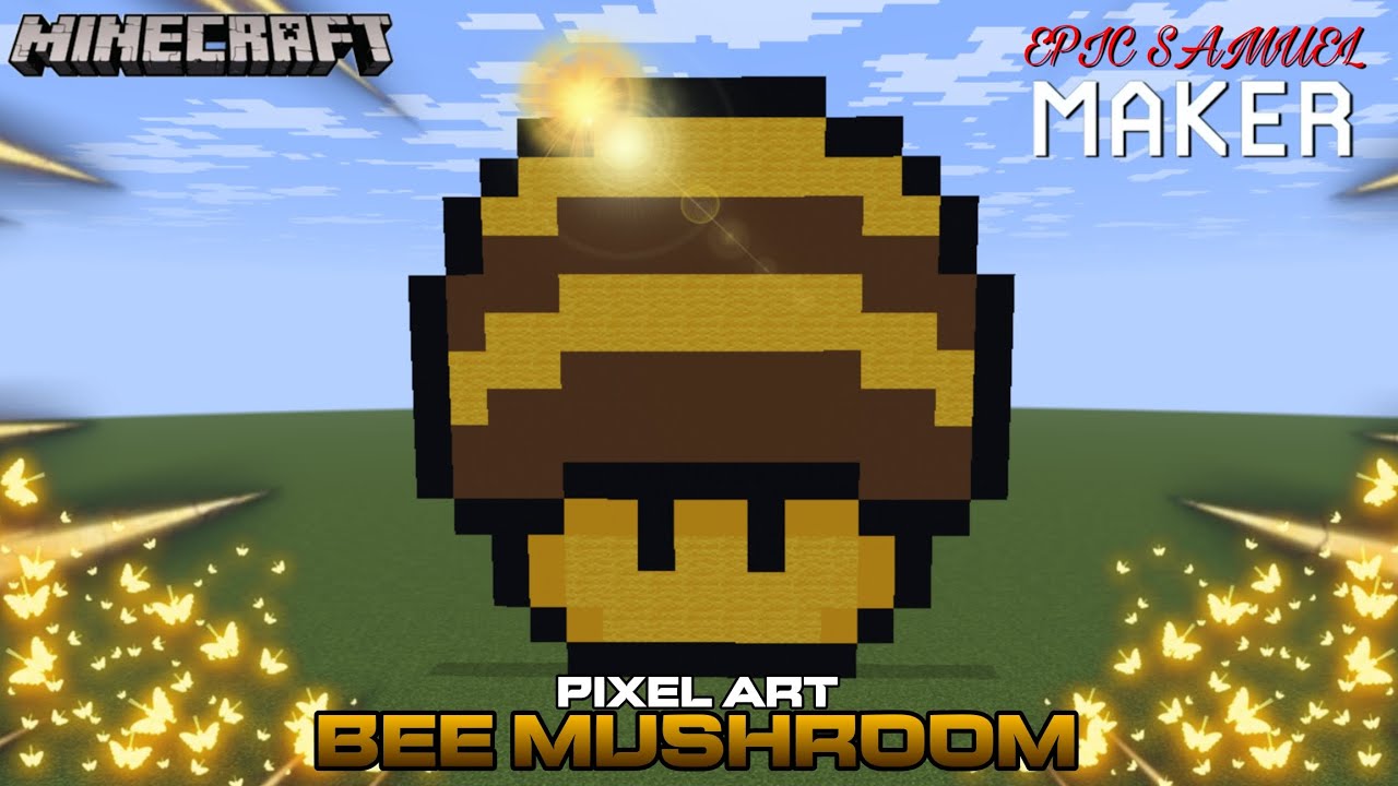 HOW TO CREATE THE BEE MUSHROOM PIXEL ART IN MINECRAFT - YouTube