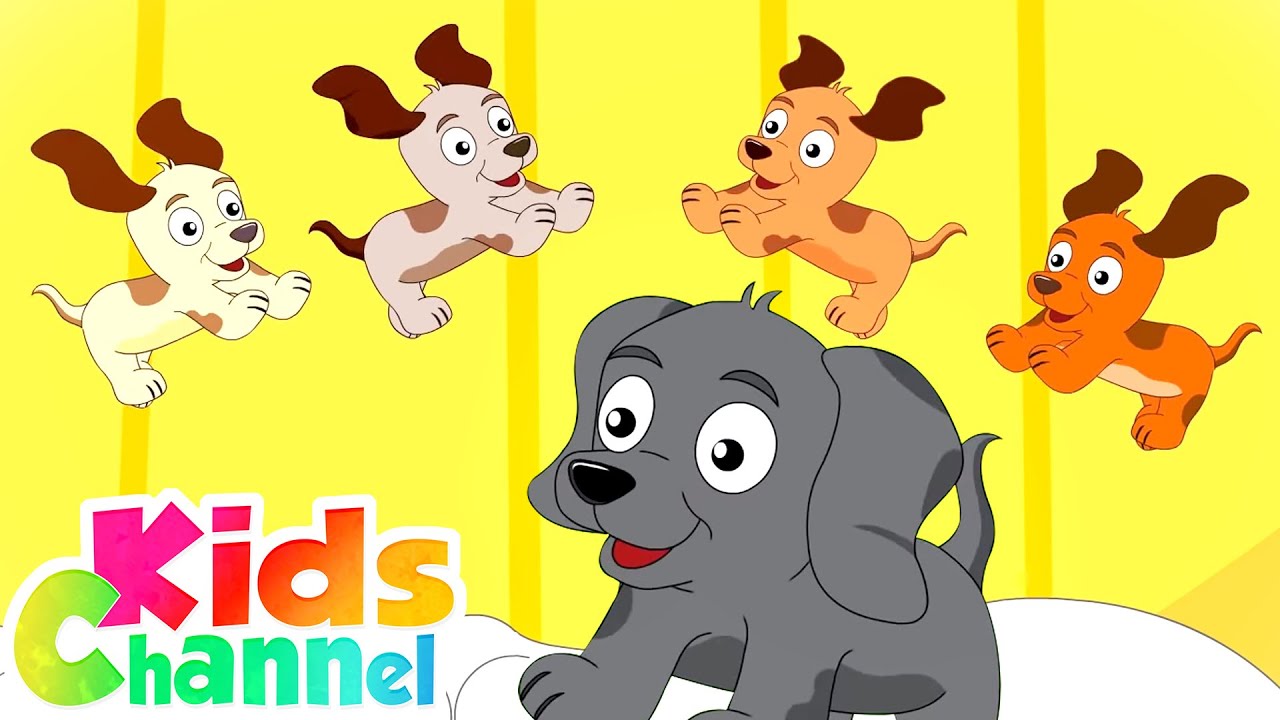 Five Little Puppies Nursery Rhymes And Kids Songs | Cartoon Videos for Children - Kids Channel