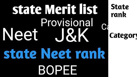 J&k provisional merit list || NEET j&k state rank list