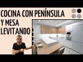 🤩 Cocina MODERNA madera y blanco mate SEMIABIERTA CJR