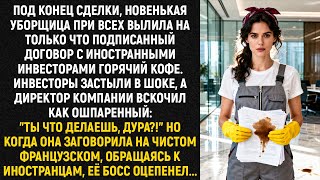 видео: Под конец сделки, новенькая уборщица при всех вылила на только что подписанный договор горячий кофе картинка: Под конец сделки, новенькая уборщица при всех вылила на только что подписанный договор горячий кофе