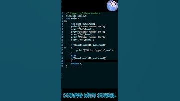 C Programming | Biggest of 3 numbers | Coding With Sohail