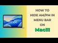 macOS Tahoe 26: How to Hide AM or PM in Menu Bar on Mac