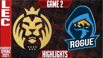 MAD vs RGE Highlights Game 2 | LEC Playoffs FINAL Spring 2021 | MAD Lions vs Rogue G2