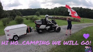 LET's GO CAMPING with a CanAm Spyder and a Kompact KampTrailer!