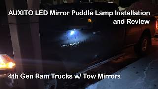 2014 Ram 3500:  Installing AUXITO LED mirror puddle lamps