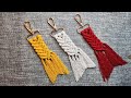 Llaveros de macrame con nudo festón 🧶 Tutorial paso a paso y fácil para realizar el llavero🏃