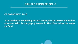 UNIT PRESSURE - Sample Problem No. 5 (Fluid Mechanics & Hydraulics)